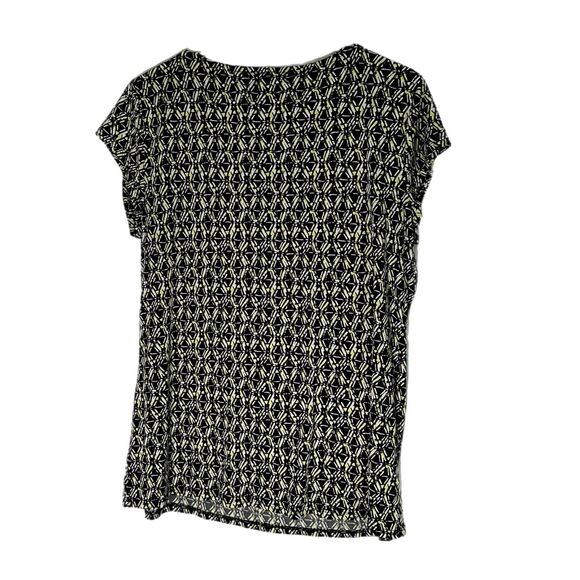 Liz Claiborne Black and Green Design Blouse, Large - Picture 3 of 6